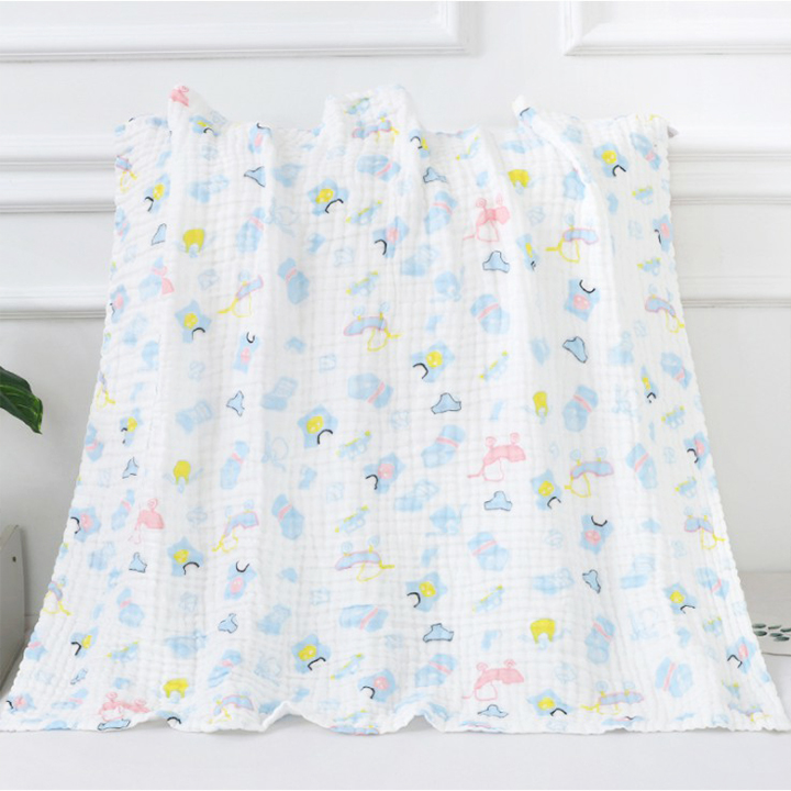 Khăn tắm xô cho bé, Khăn tắm xô 6 lớp hàng xuất Nhật loại đẹp đa năng cho bé yêu siêu mềm mịn siêu thấm hút kích thước 110x110cm Baby-S – SKH004