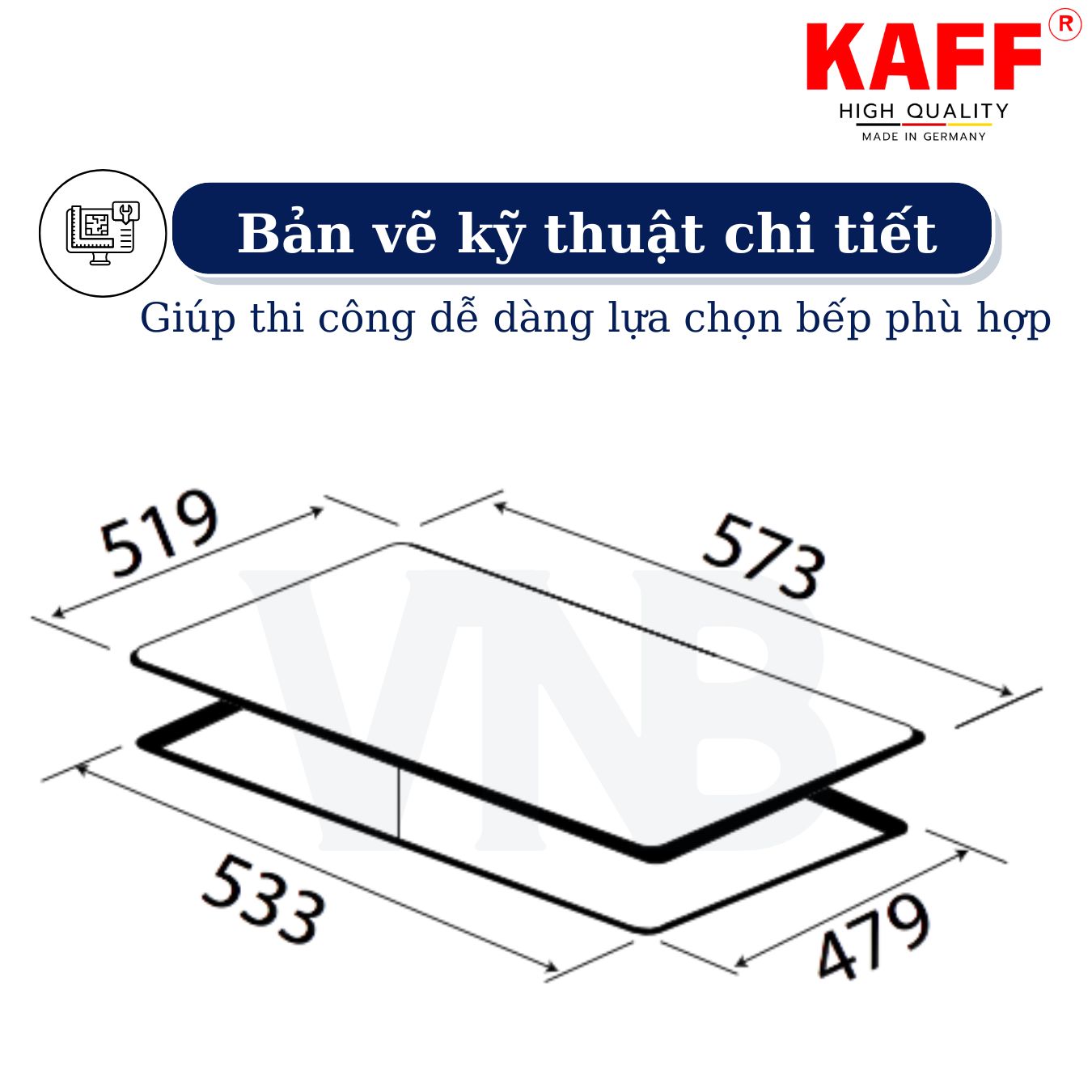 Bếp âm đa từ 4 vùng nấu nhập khẩu Germany KAFF KF–HIDE868I - Hàng Chính Hãng