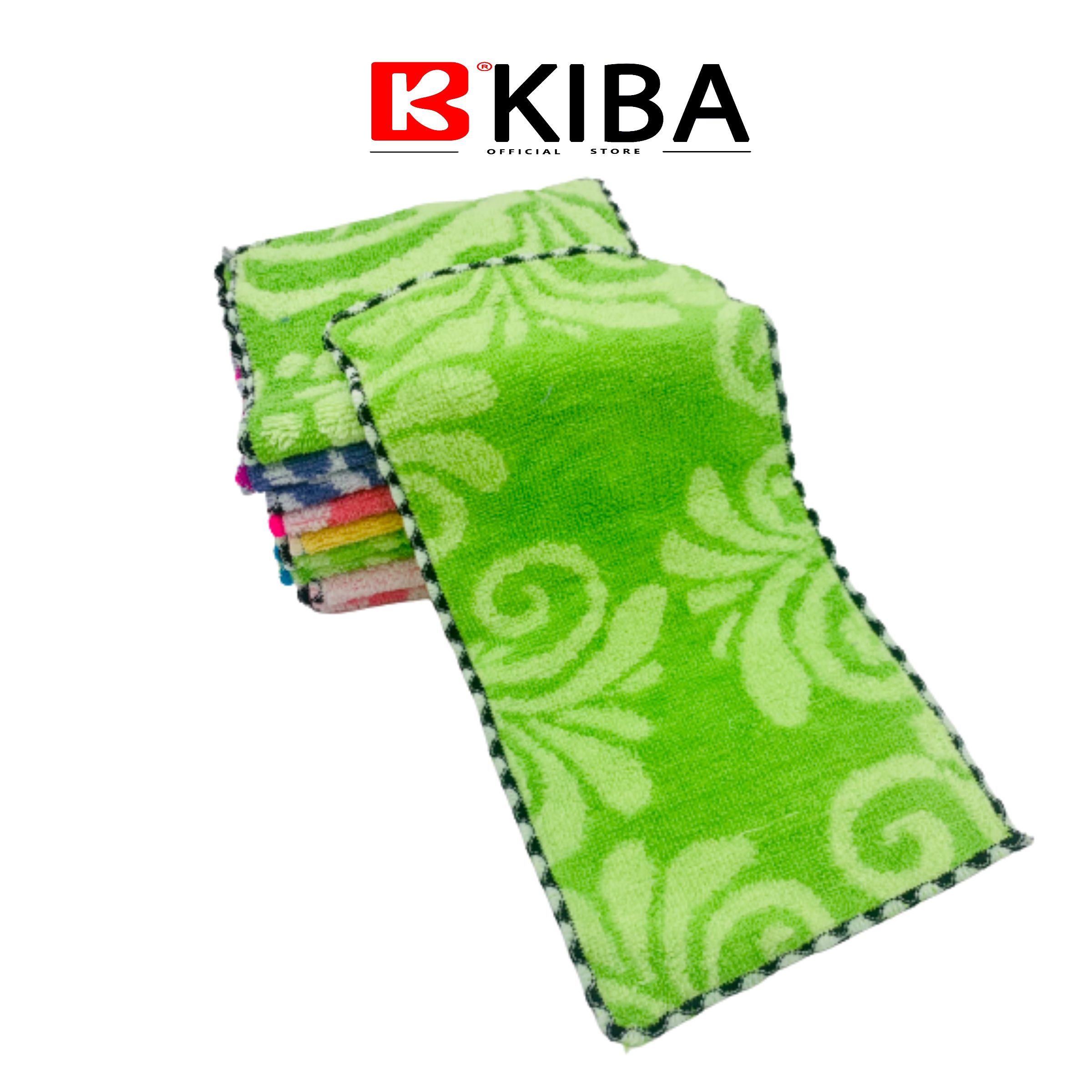 Khăn Lau Bàn, Lau Bếp, Lau Bát, Ấm Chén KIBA  Cỡ 15cm x 25cm Sợi Cotton 100% Thấm Hút Vượt Trội, Tiện Lợi, Nhiều Công Năng, Dễ Sử Dụng