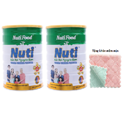 Combo 2 hộp Sữa bột nguyên kem của NutiFood dinh dưỡng hàng ngày cho mọi người