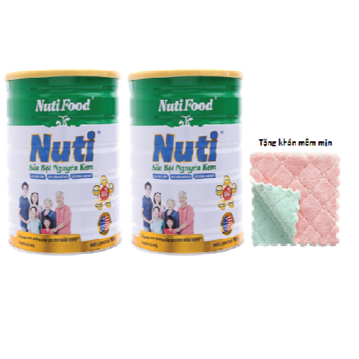 Combo 2 hộp Sữa bột nguyên kem của NutiFood dinh dưỡng hàng ngày cho mọi người (900g/hộp)