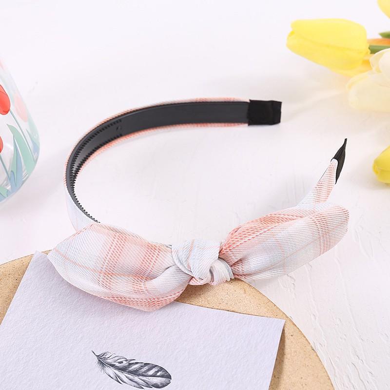 Băng đô nơ, băng đô vải kẻ sọc caro xinh xắn dành cho nữ phong cách Hàn Quốc; S15 - BONMIE