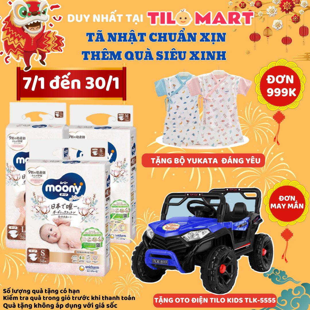 Combo 2 Bỉm - Tã dán Moony Natural size L 38 miếng (Cho bé 9 - 14kg)