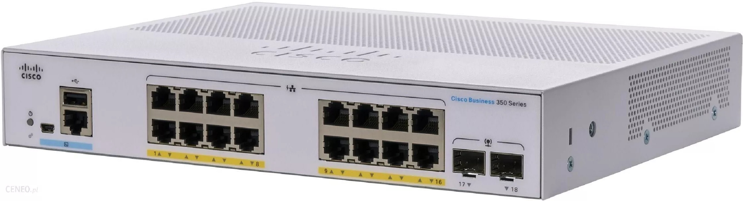 Thiết bị chia mạng Cisco CBS350-16P-E-2G-EU 16x10/100/1000 ports PoE+ with 120W power budget, 2xGigabit SFP-Hàng nhập khẩu