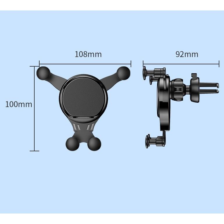 Giá đỡ điện thoại kẹp cửa gió điều hòa trên ô tô, xoay 360 độ, thiết kế hiện đại, thông