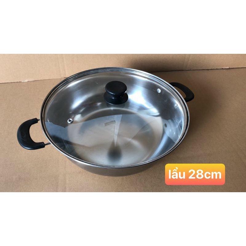 Nồi lẩu inox dùng trên bếp từ đủ size 24cm-26cm-28cm