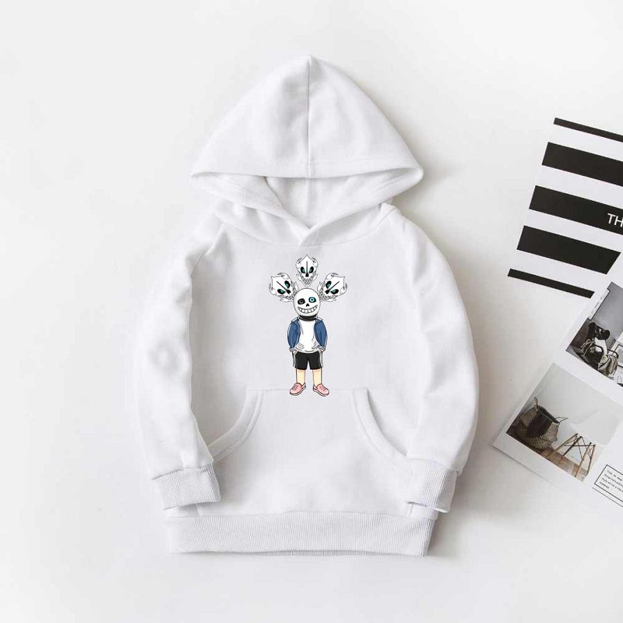 Áo Sans dáng hoodie nỉ bông màu trắng cực đẹp cho bé trai bé gái