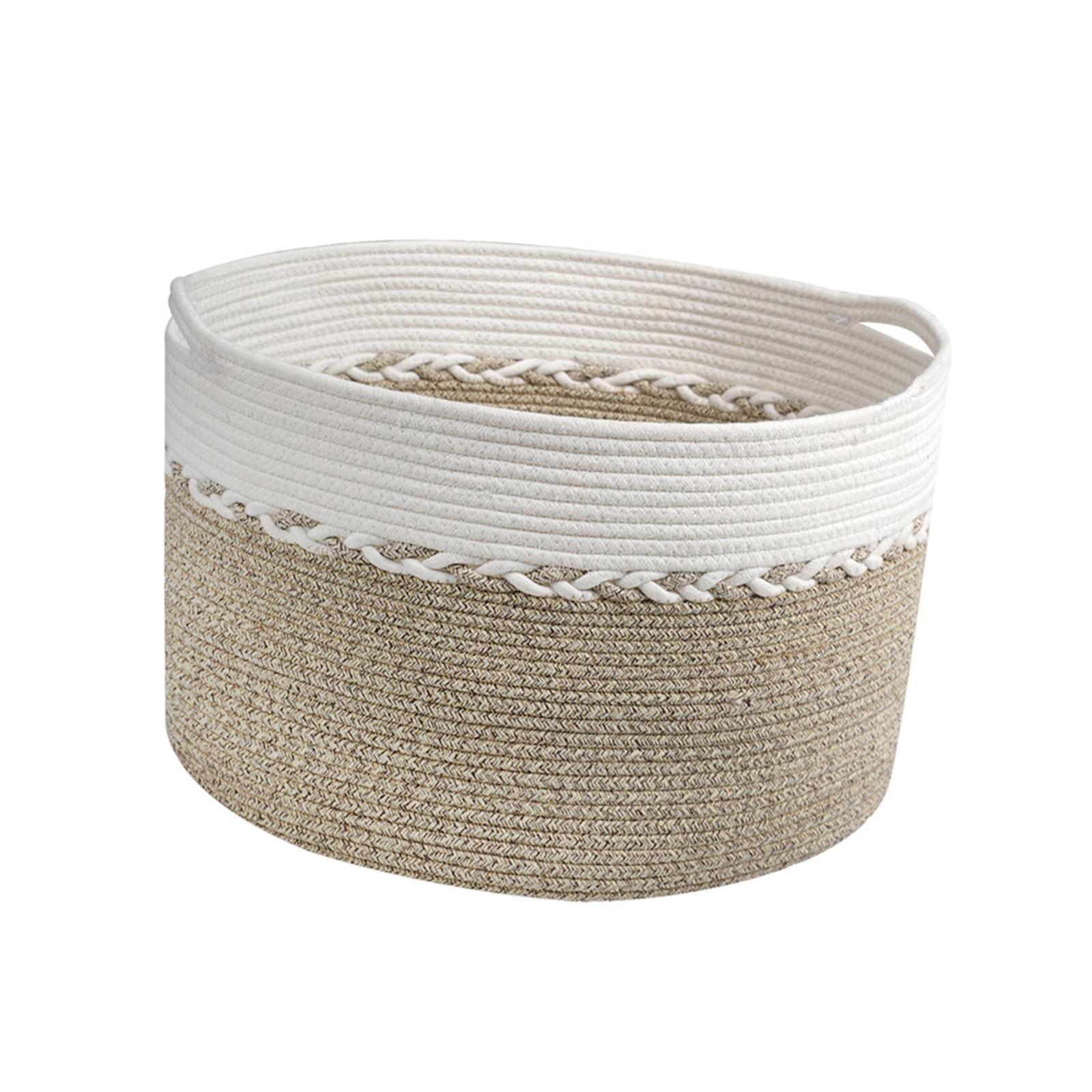 Bathroom Woven Laundry Basket Baby Toy Hamper Foldable Multipurpose Desktop Organizer Basket for Pillows Bed Sheets Shoes
