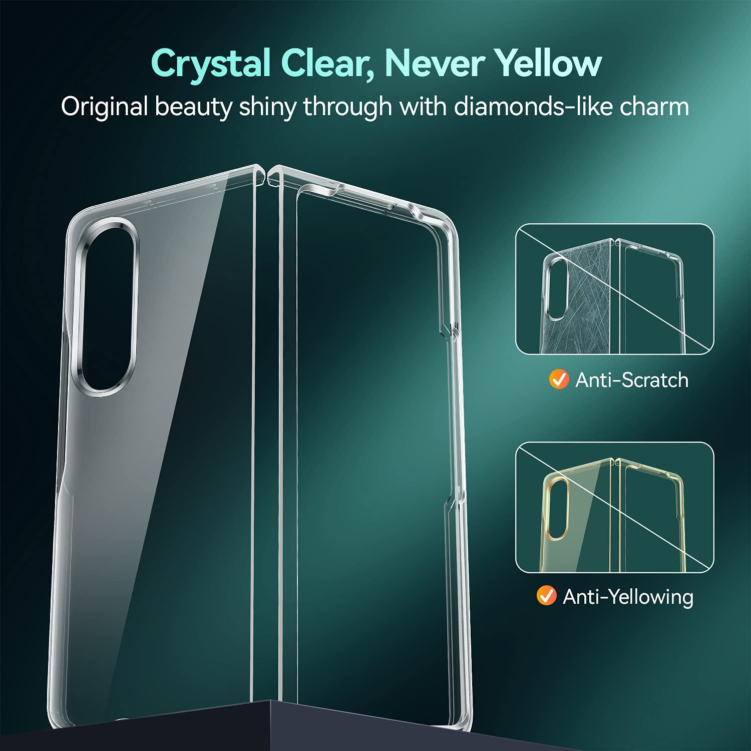 Ốp lưng chống sốc cho Samsung Galaxy Z Fold 3 hiệu Likgus Glitter siêu mỏng 1.5mm độ trong tuyệt đối, chống trầy xước, chống ố vàng, tản nhiệt tốt - hàng nhập khẩu