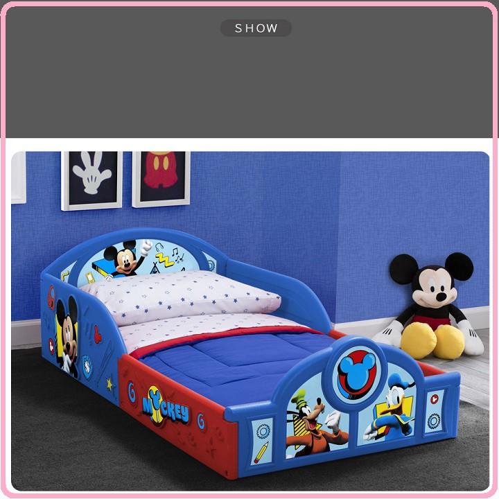 Giường ngủ nhựa cho bé kèm đệm hình ô tô, công chúa, Mickey - Giường nhựa cho bé