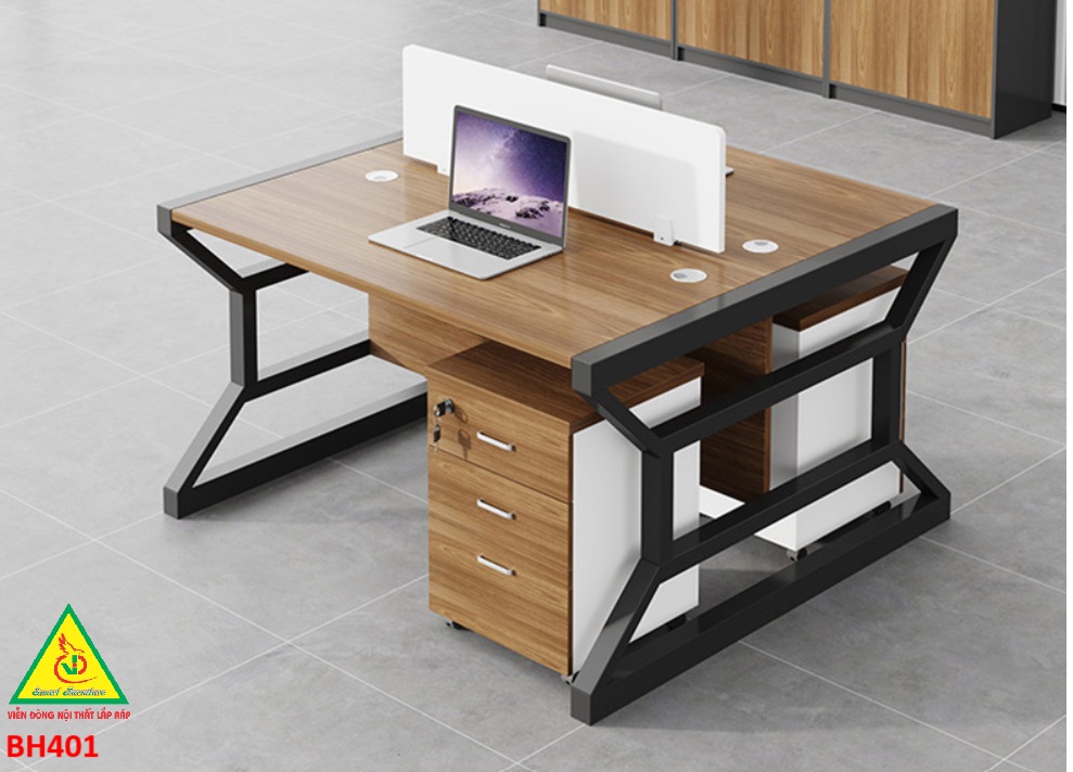 Bàn họp, bàn làm việc nhóm gỗ MDF ( có tủ ) BH401 - NỘI THẤT LẮP RÁP VIENDONGADV