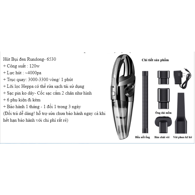 Máy hút bụi ô tô cầm tay cực mạnh - Vệ sinh nội thất ô tô