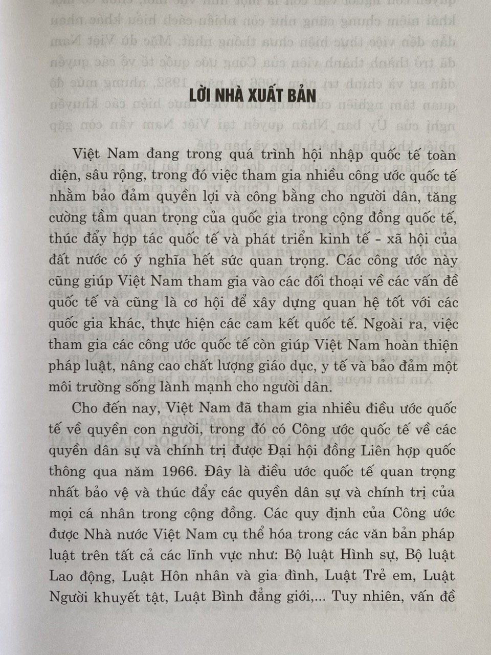 Công ước quốc tế về các quyền dân sự và chính trị năm 1966 và việc thực thi các khuyến nghị của ủy ban nhân quyền tại Việt Nam