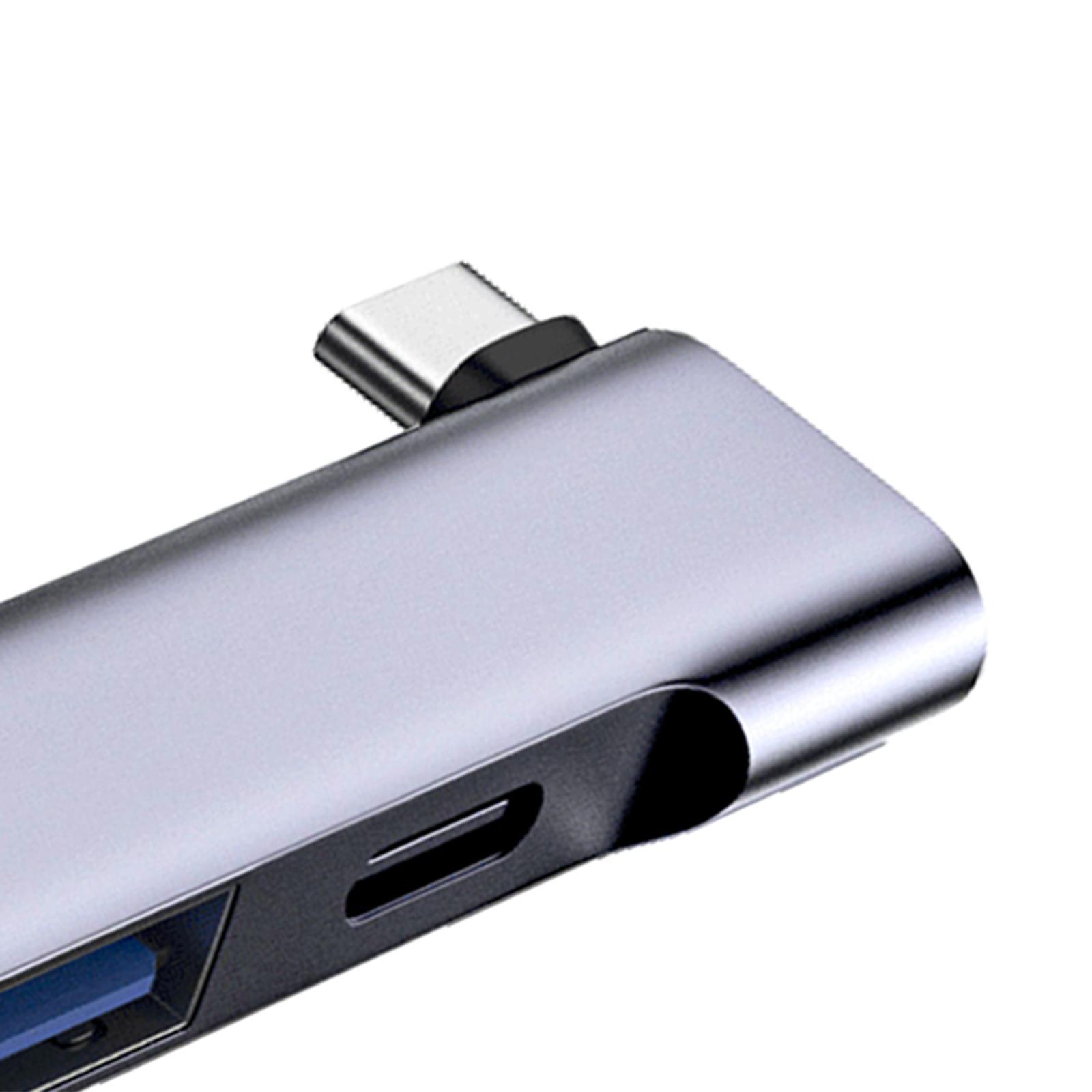 4 Ports USB C Hub Docking Station Portable Travel for Laptop Keyboard PC