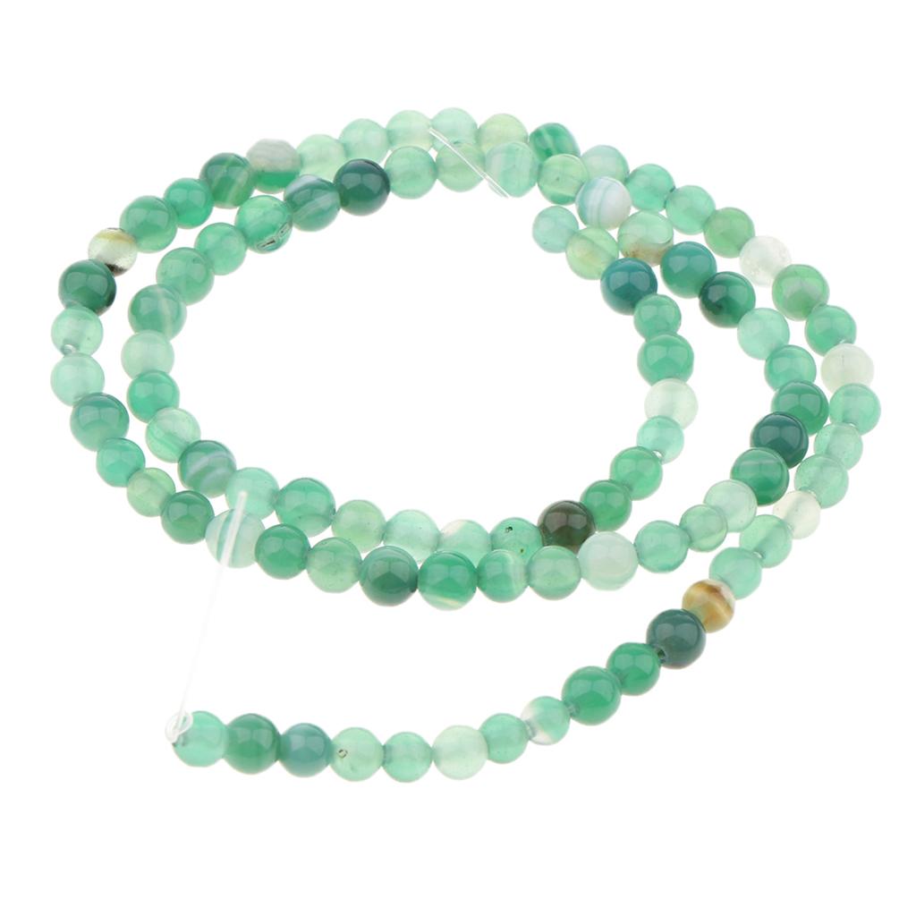 1 Strand Loose Beads Round Natural Stone Agate Beads DIY Crafts 4mm