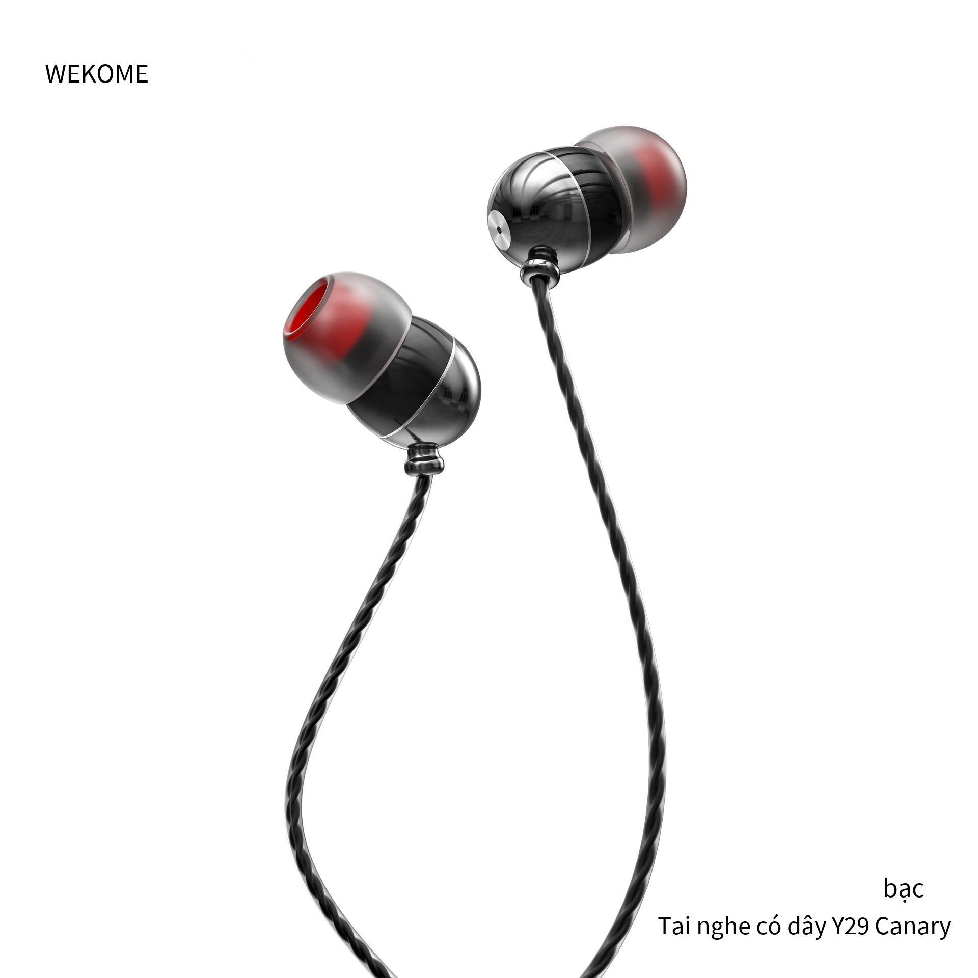 Đảm bảo chất lượng WEKOME Jinque HIFI tai nghe điều khiển bằng dây Y29 âm thanh nổi trong tai có dây tai nghe nhạc khi ngủ có độ trung thực cao