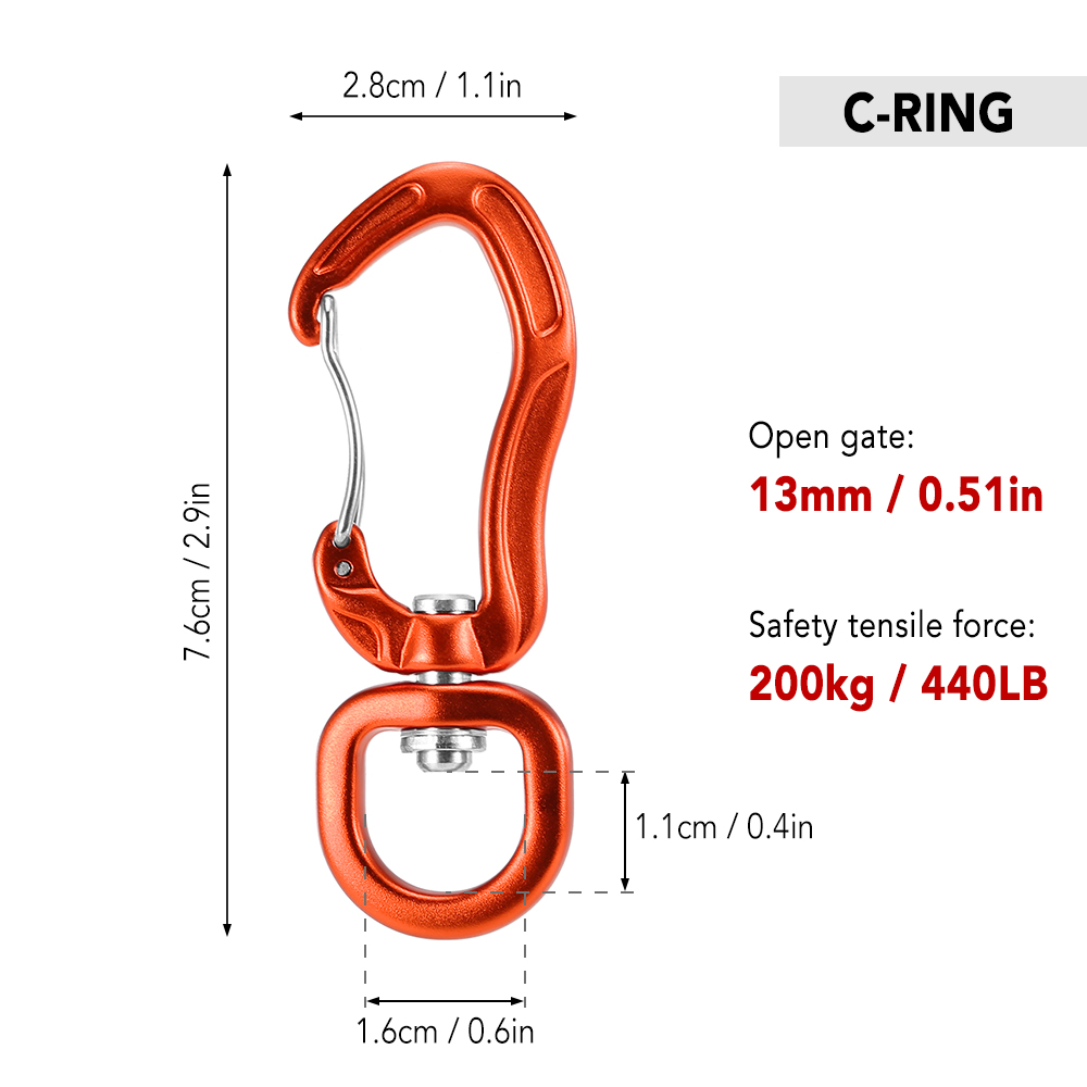Móc khóa đa năng, Kẹp Carabiner xoay 360 độ