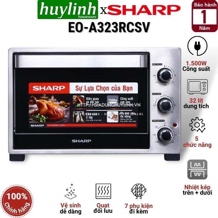 Lò nướng đối lưu Sharp EO-A324RCSV-ST - Dung tích 32 Lít - Công suất 1500W -   - Hàng chính hãng