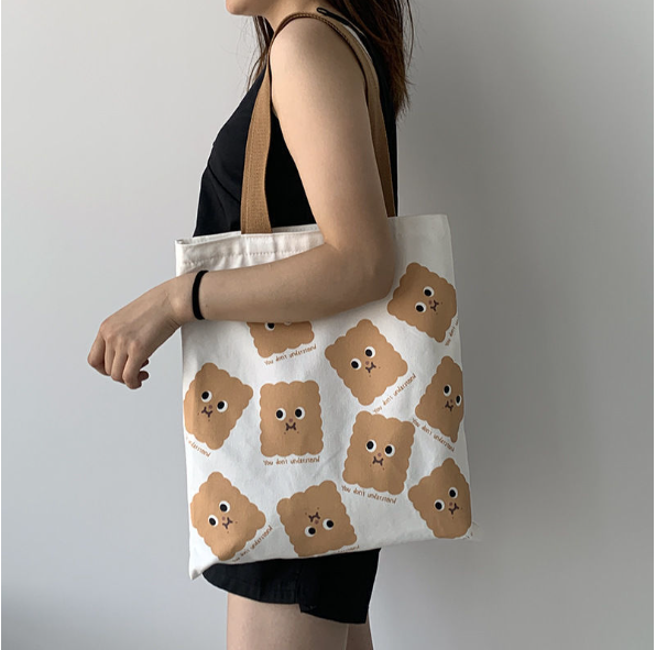 Túi tote nữ xinh đi học cute vải canvas trơn đeo vai đáng yêu cỡ lớn vừa sách vở giá rẻ thời trang học sinh dễ thương