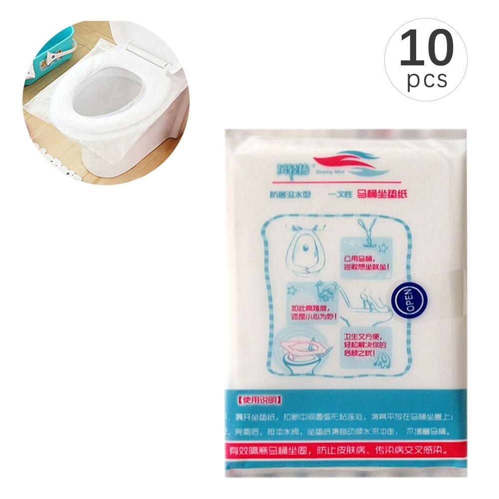 Bọc Ghế Nhà Vệ Sinh Dùng Một Lần Du Lịch Xách Tay 10 Cái / Gói 13,98 * 16,93 Inch