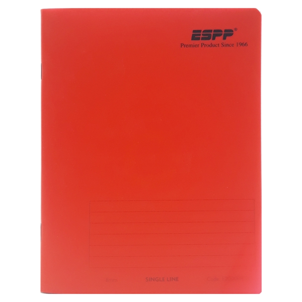 Sổ Note ESPP F5 120 Trang PP - Kẻ Ngang 8mm - Mẫu 4 - Màu Đỏ