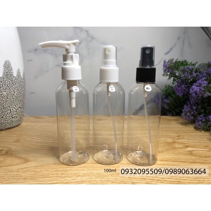 10 Chai nhựa 100ml nắp xịt phun sương