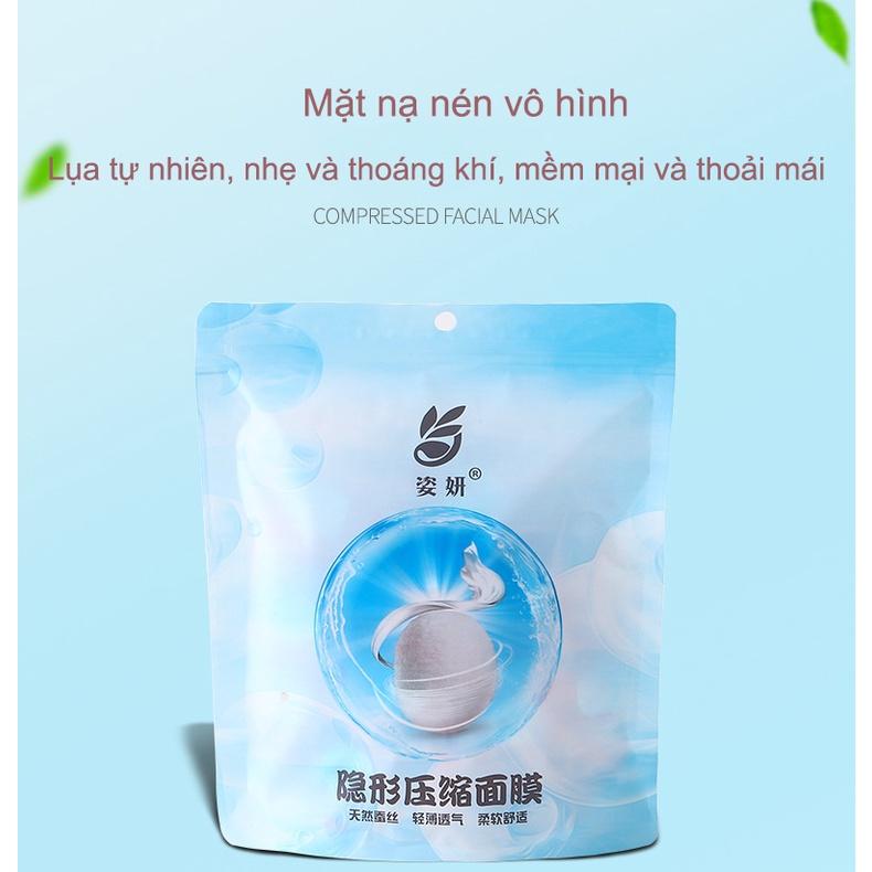 Mặtt nạ nén lụa và vải không dệt 100 viên một gói