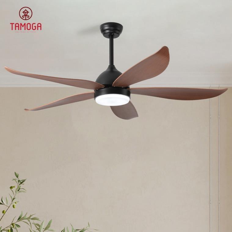Đèn trần phòng khách 5 cánh gỗ