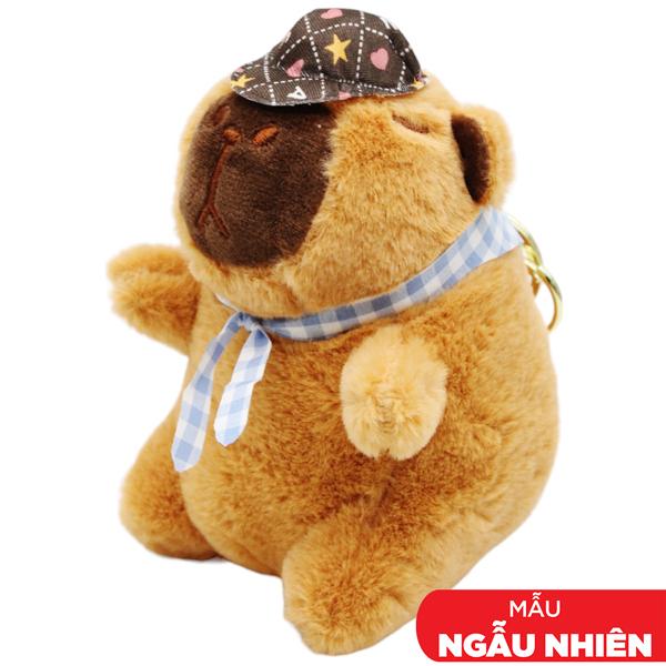 Móc Khóa Thú Bông Capybara Đội Nón 10 cm - ZooZoo 1085 (Màu Khăn Choàng Giao Ngẫu Nhiên)