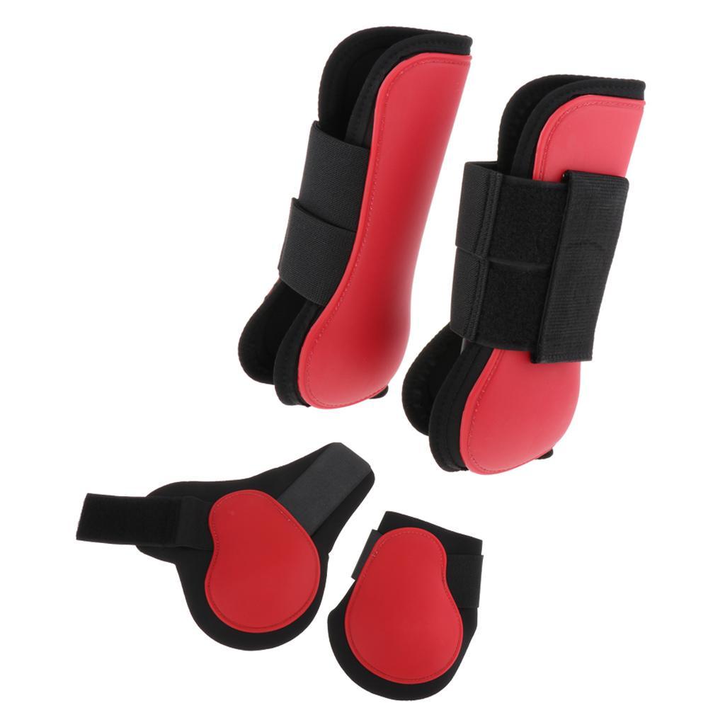 Horse Leg Boots Hind Front Leg Protector Wraps Set