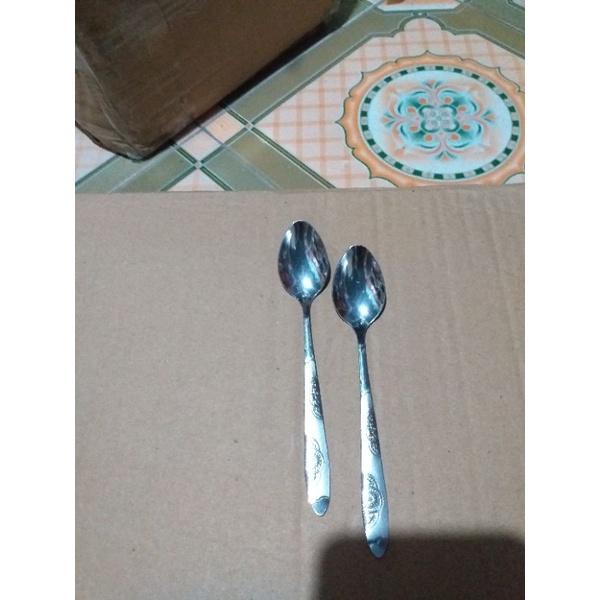 Thìa dĩa in1ox trạm khắc hoa văn sang trọng 19cm