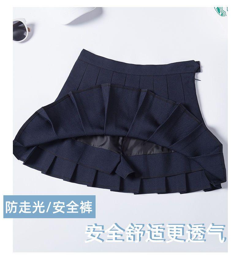 SHUANGYAN Váy xếp nếp nữ xuân hạ váy ngắn màu đen âu phục sinh viên ngắn eo cao chữ A lộ ra gầy nửa người váy