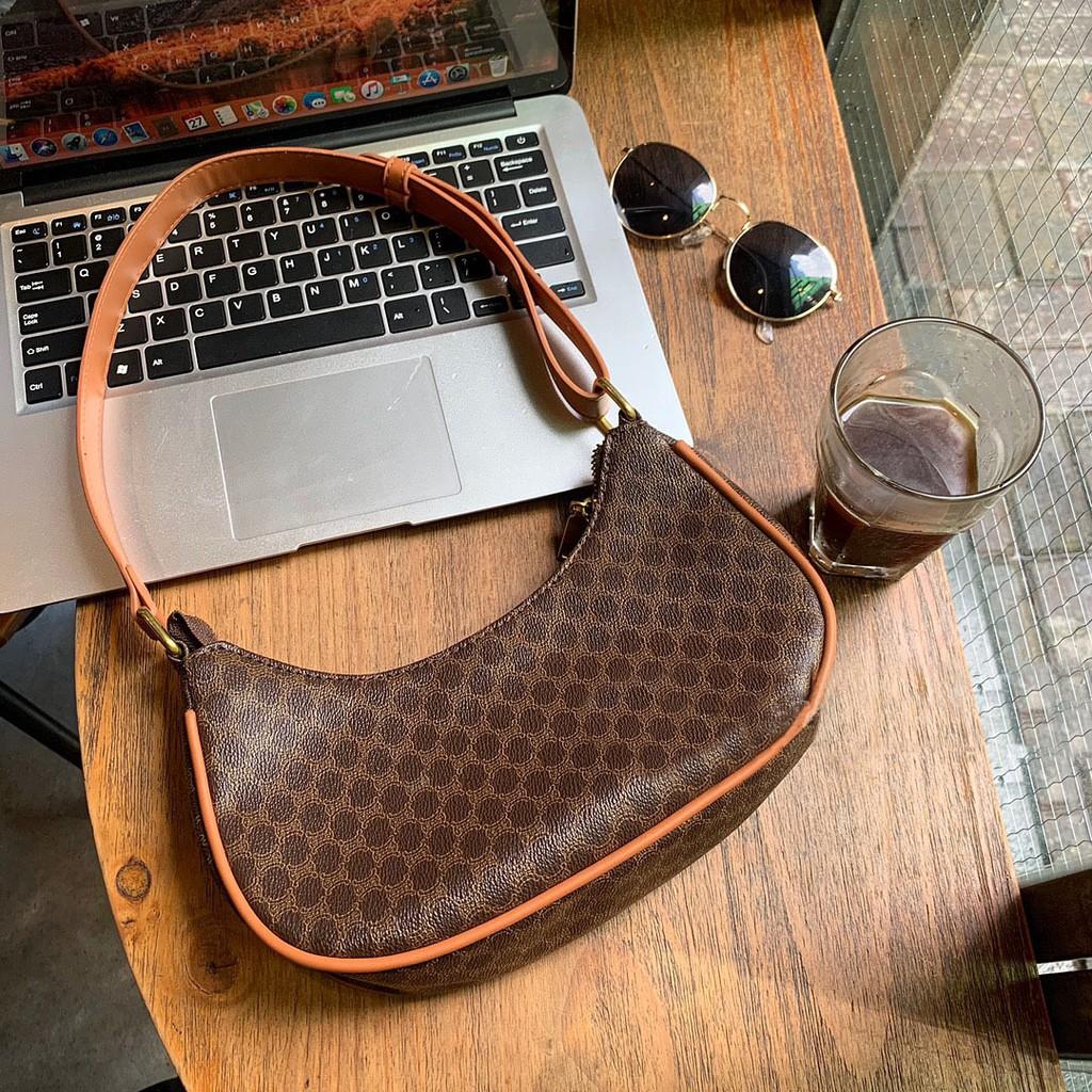 Retro Printed Underarm Bag All-Match Baguette Bag Shoulder Bag