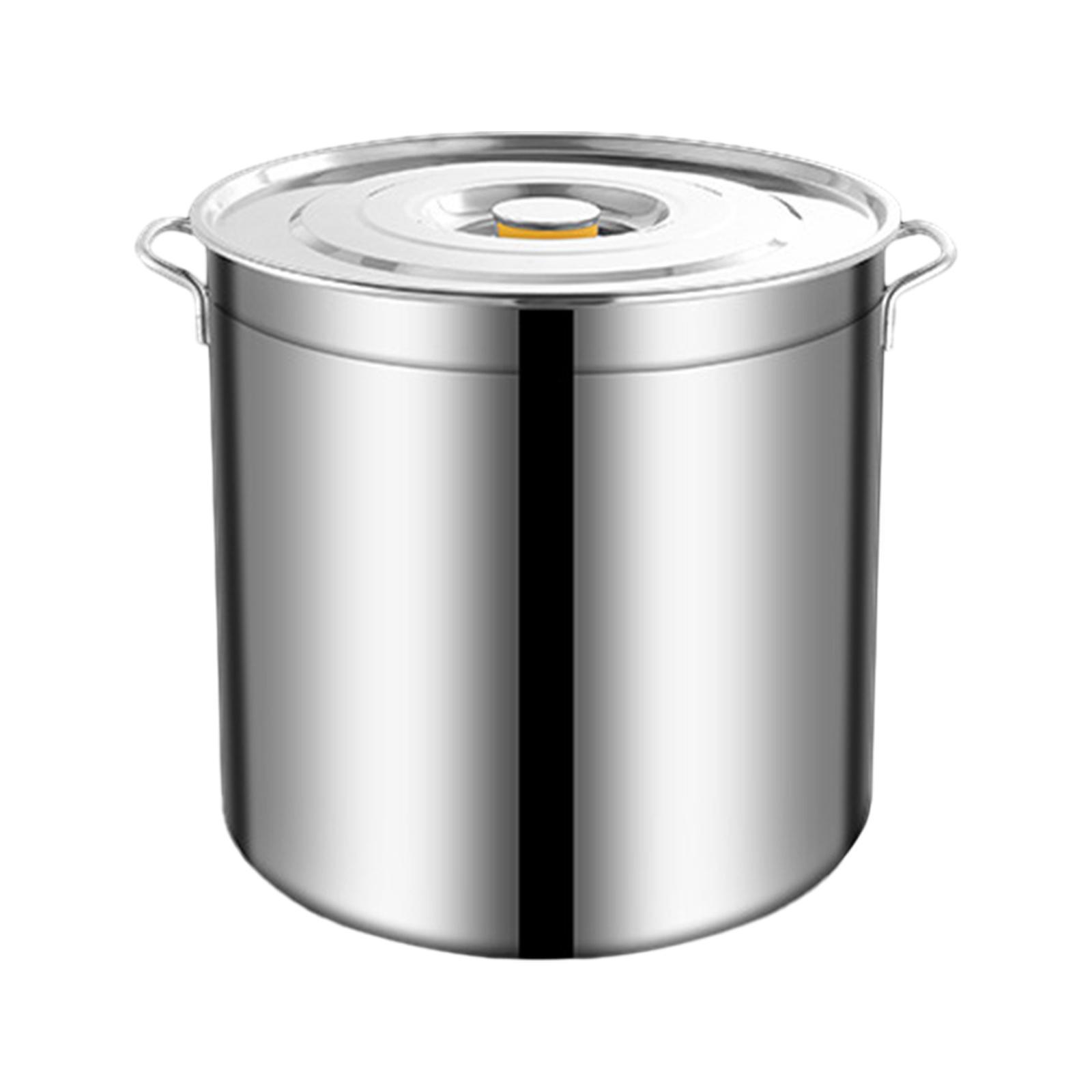 Stainless Steel Stockpot Big Cookware Oil Bucket Heavy Duty Easy to Clean Canning Pasta Pot Tall Cooking Pot for Hotel Household Commercial