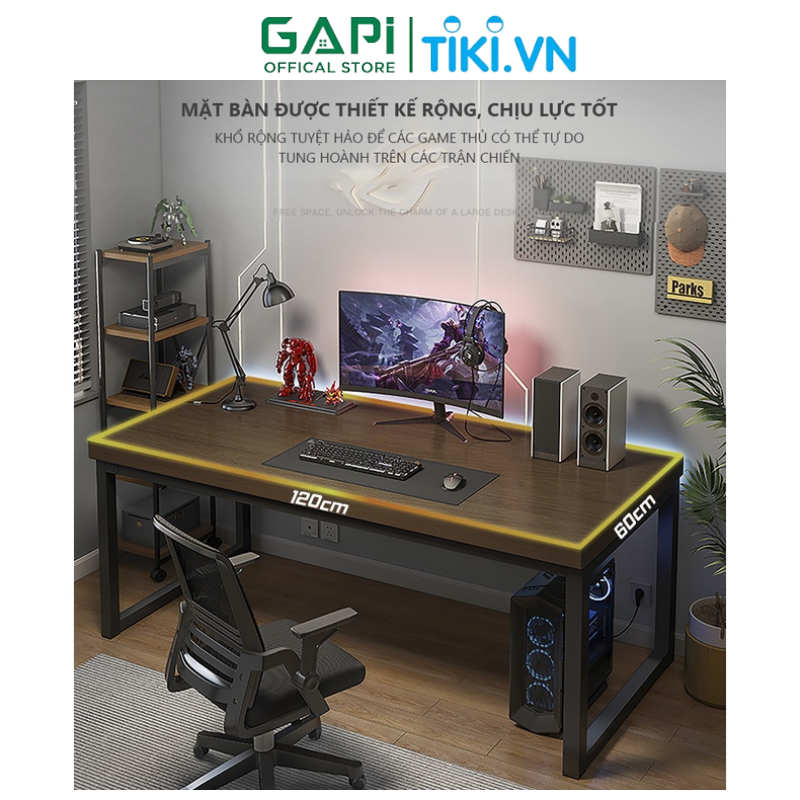 Bàn làm việc khung sắt chữ U , bàn gaming hiện đại cỡ lớn, phù hợp mọi không gian thương hiệu GAPI M66