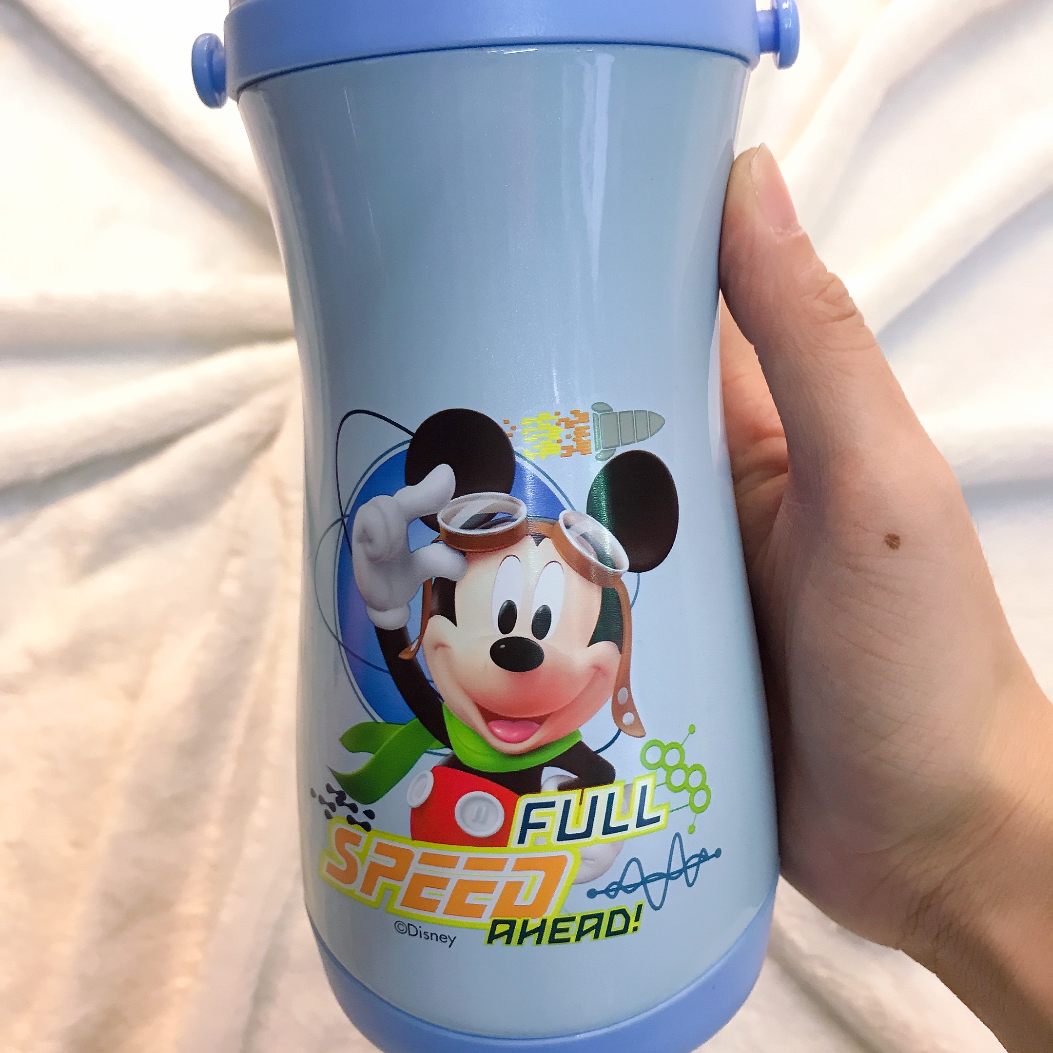 Bình nước giữ nhiệt hình chuột Mickey màu xanh cho trẻ em, các bé, học sinh -  - WD-3423MK