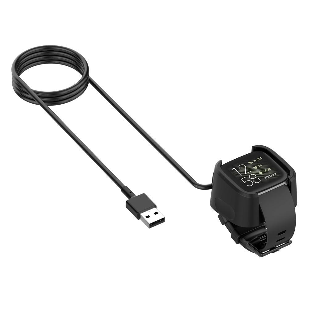 For Versa 2 USB Charging Cable Power Charger Dock Cradle 100cm Black