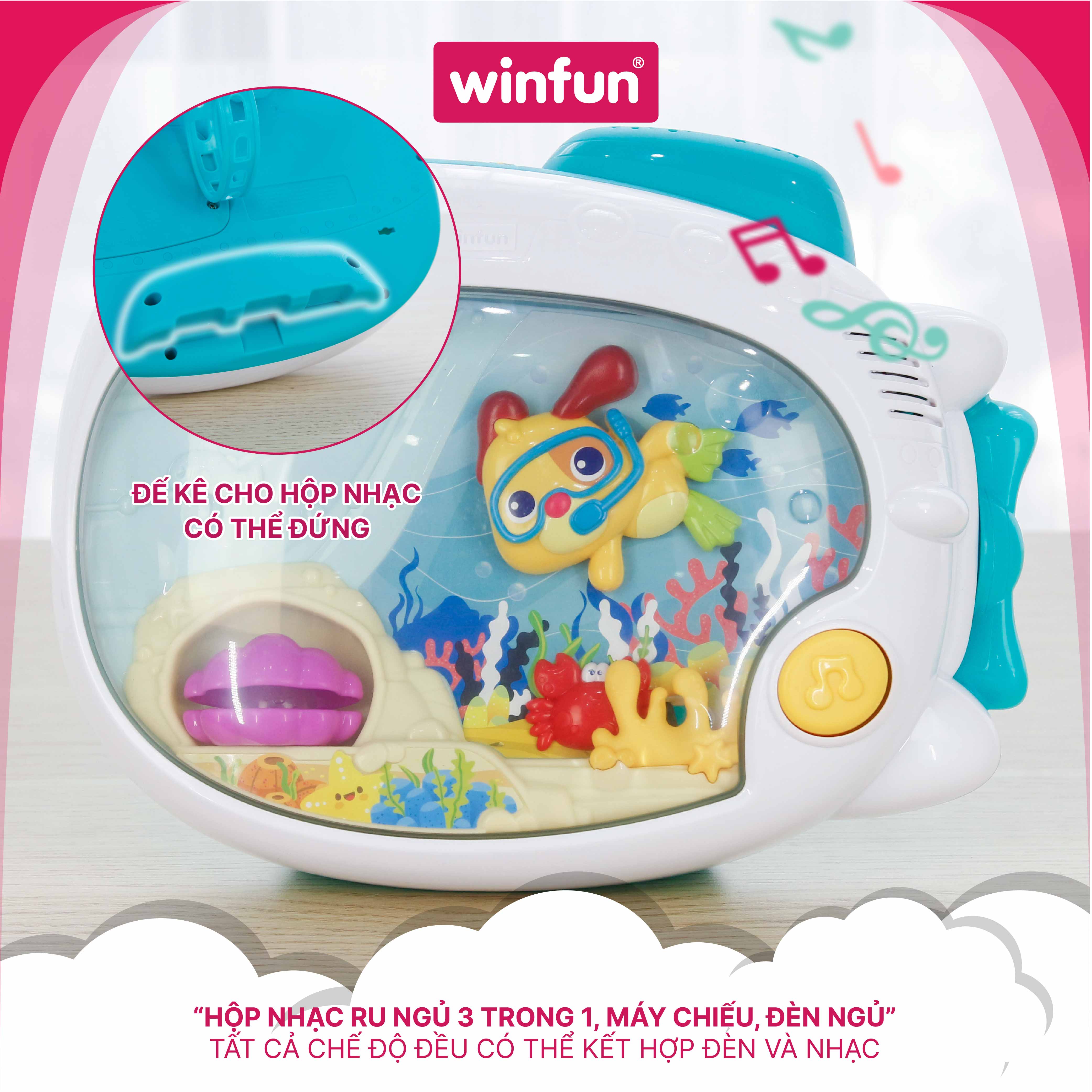 Đèn ngủ 3 chức năng, 2 chế độ nhạc - ru ngủ cho bé từ 0 tháng tuổi Winfun 720000-NL