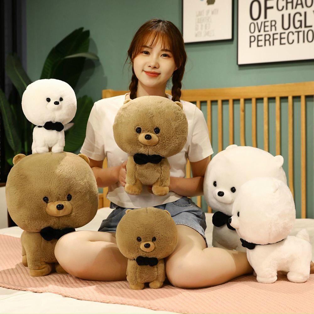 Gấu bông chó bông xù đeo nơ cao cấp - Gấu Bông Hana
