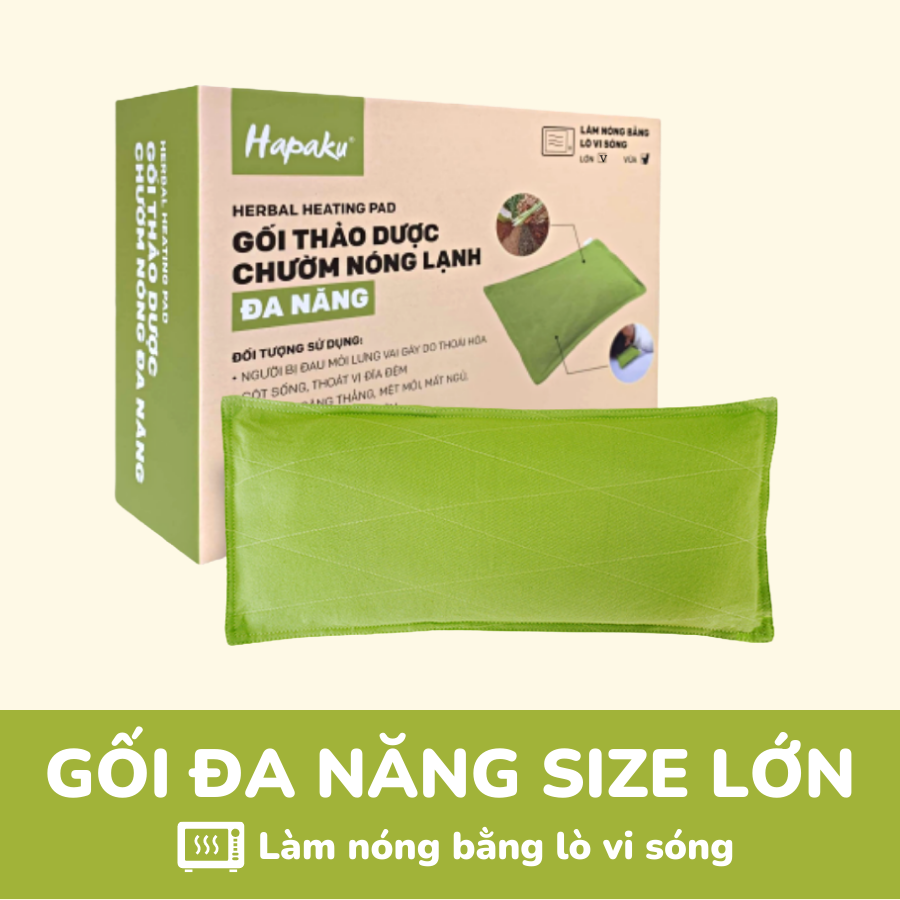 Túi chườm Lưng Hông - Gối chườm nóng thảo mộc dùng lò vi sóng làm nóng, giúp giảm đau lưng hông do thoái hóa, thoát vị đĩa đệm, căng cứng cơ, ngồi lâu ở một tư thế  - Hapaku