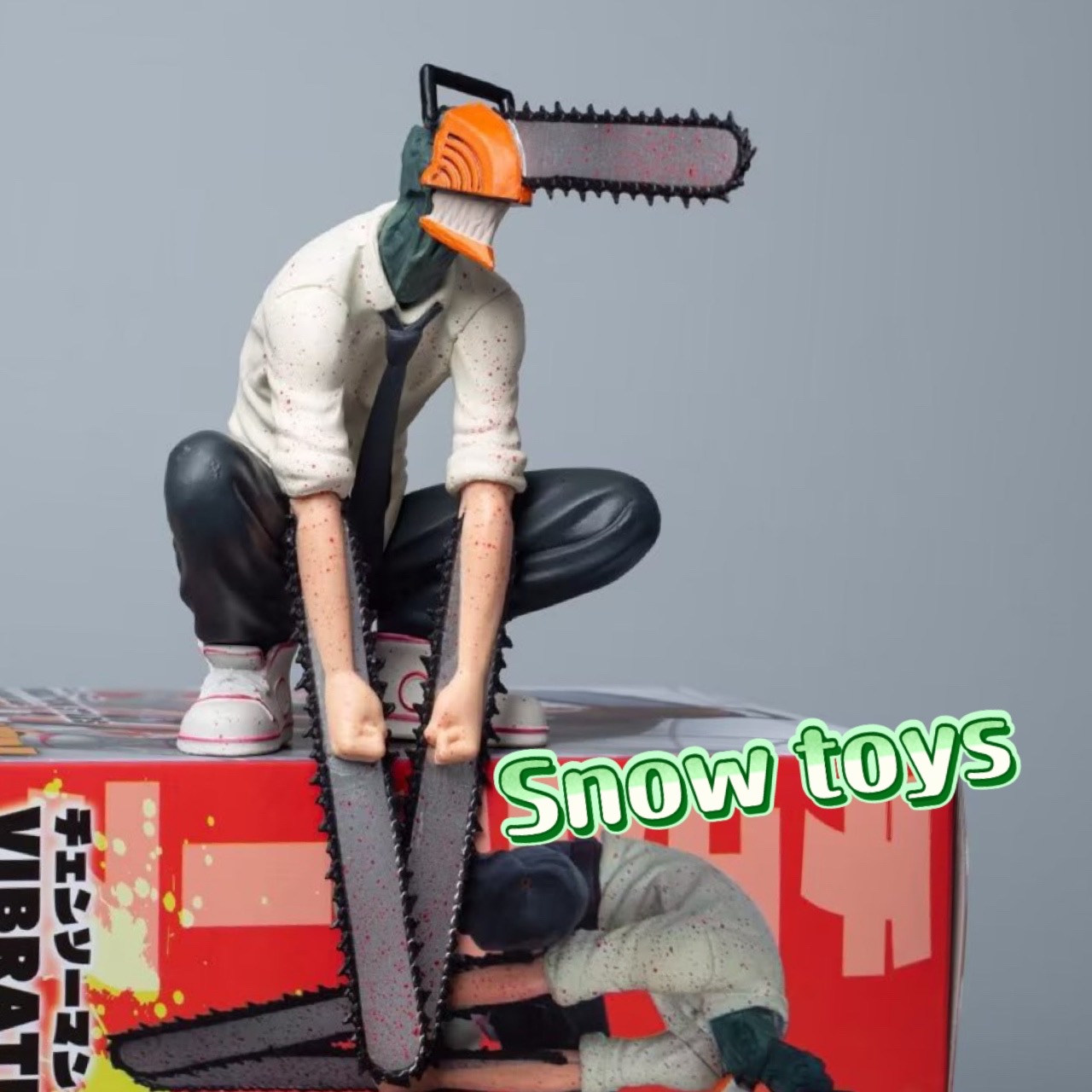 Mô hình Chainsaw Man - Nhân vật Denji hóa Quỷ cưa máy ngồi siêu ngầu - Kích thước Denji Cao 16cm - Fullbox Chainsaw man