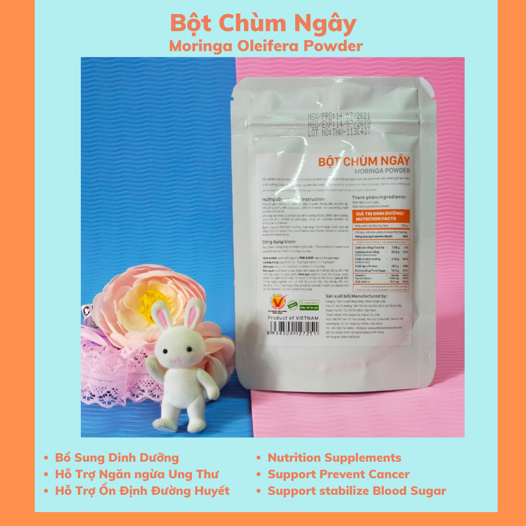 Combo 2 Gói Bột Chùm Ngây Sấy Lạnh  - 3 Quy Cách / Set 2 Packs Of  Pure Moringa Oleifera Powder - Freeze Drying - 3 Sizes options