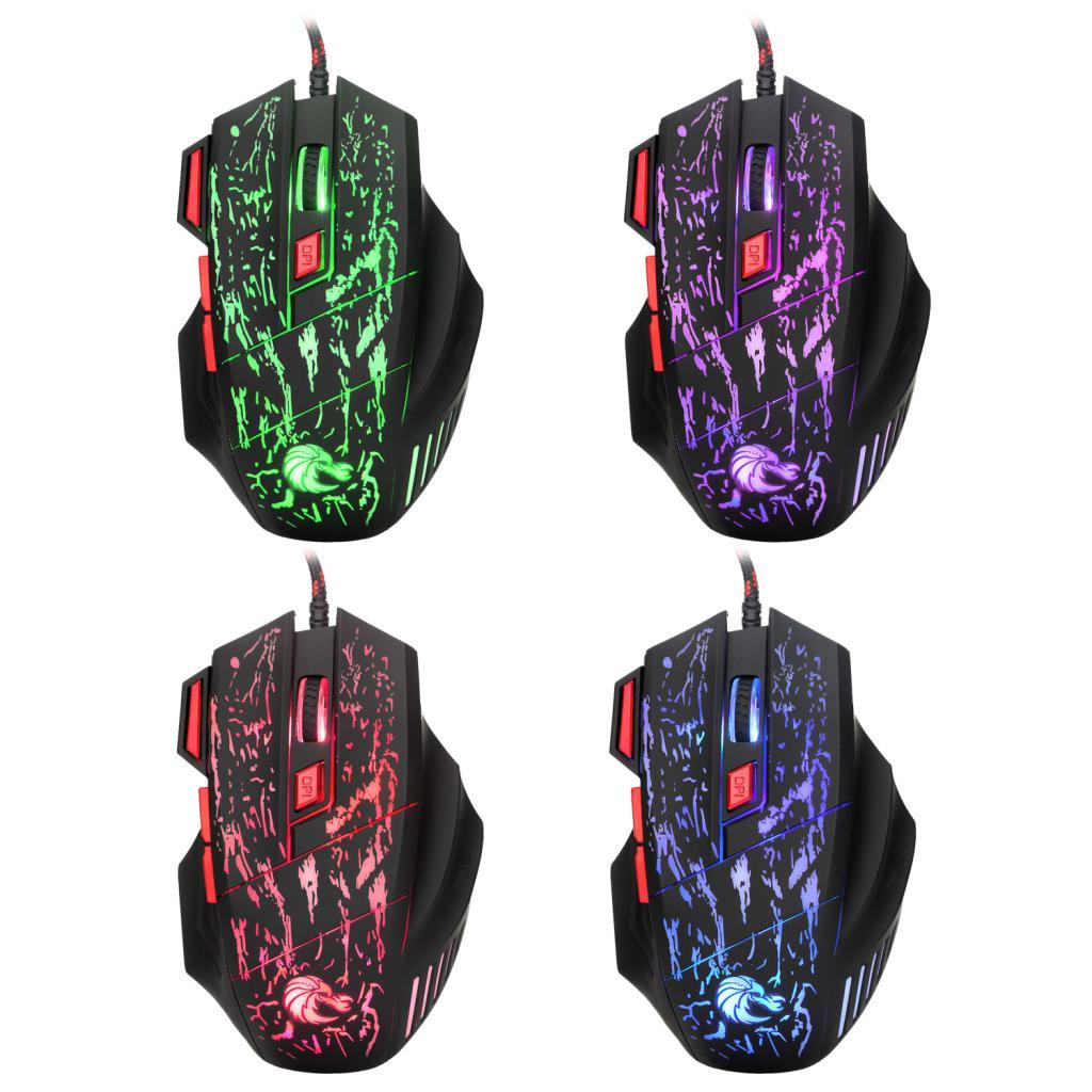 5500DPI Adjustable Optical Wired Gaming Mouse for Gamer 7Button Laptop USB#2