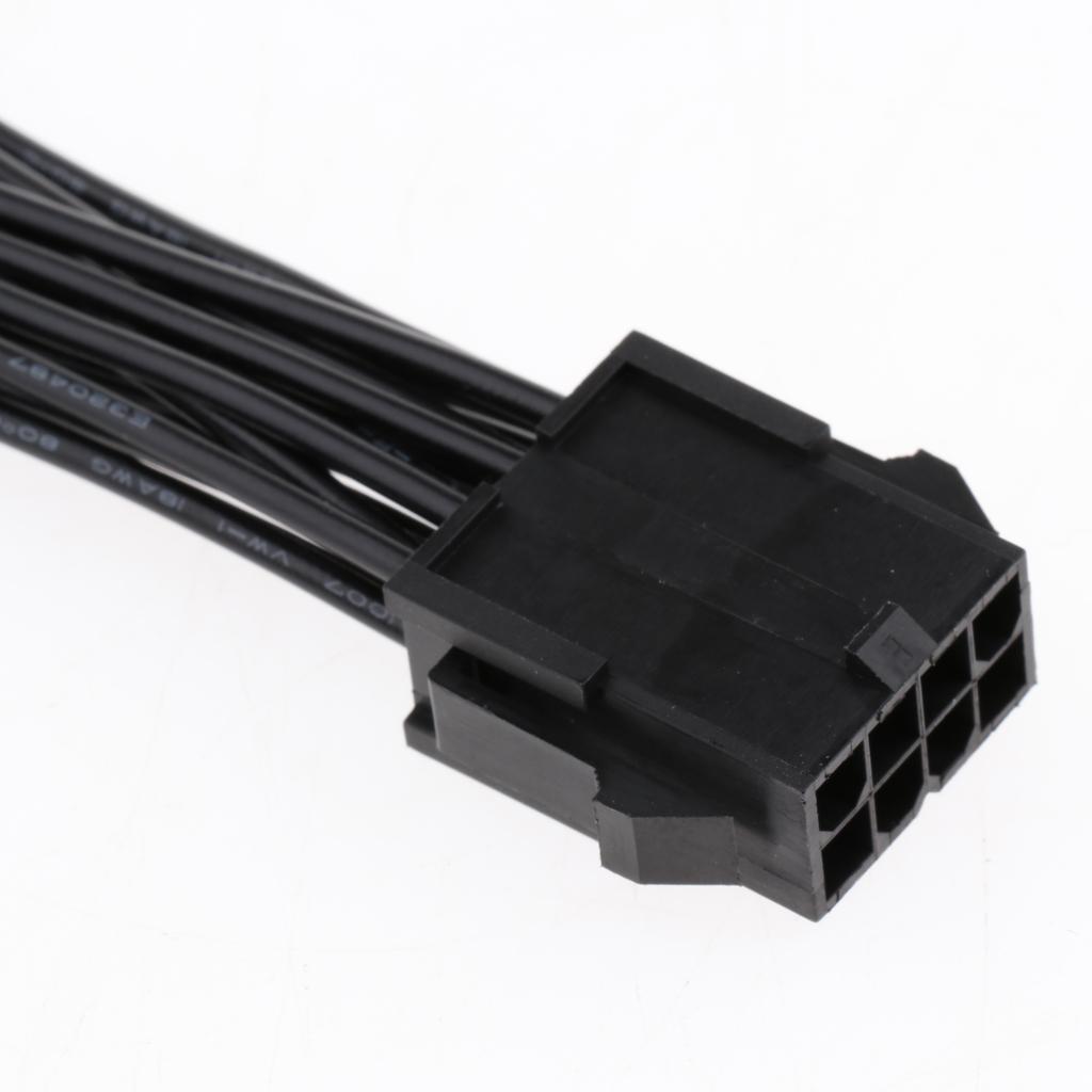 3x20cm CPU 8 Pin to Dual CPU 8 Pin PSU Power Supply Extension Cable