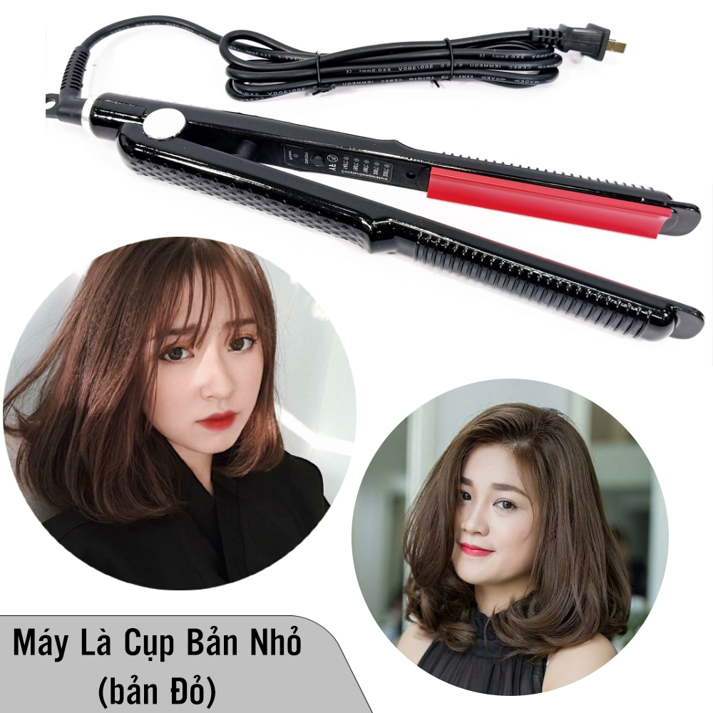 Máy Là Cụp Bản Nhỏ Đỏ, 5 Mức Nhiệt, Dễ Sử Dụng, Tạo Kiểu Xoăn, Lọn Sóng Mềm Mại, Tự Nhiên, Không Làm Hư Tổn Cho Tóc