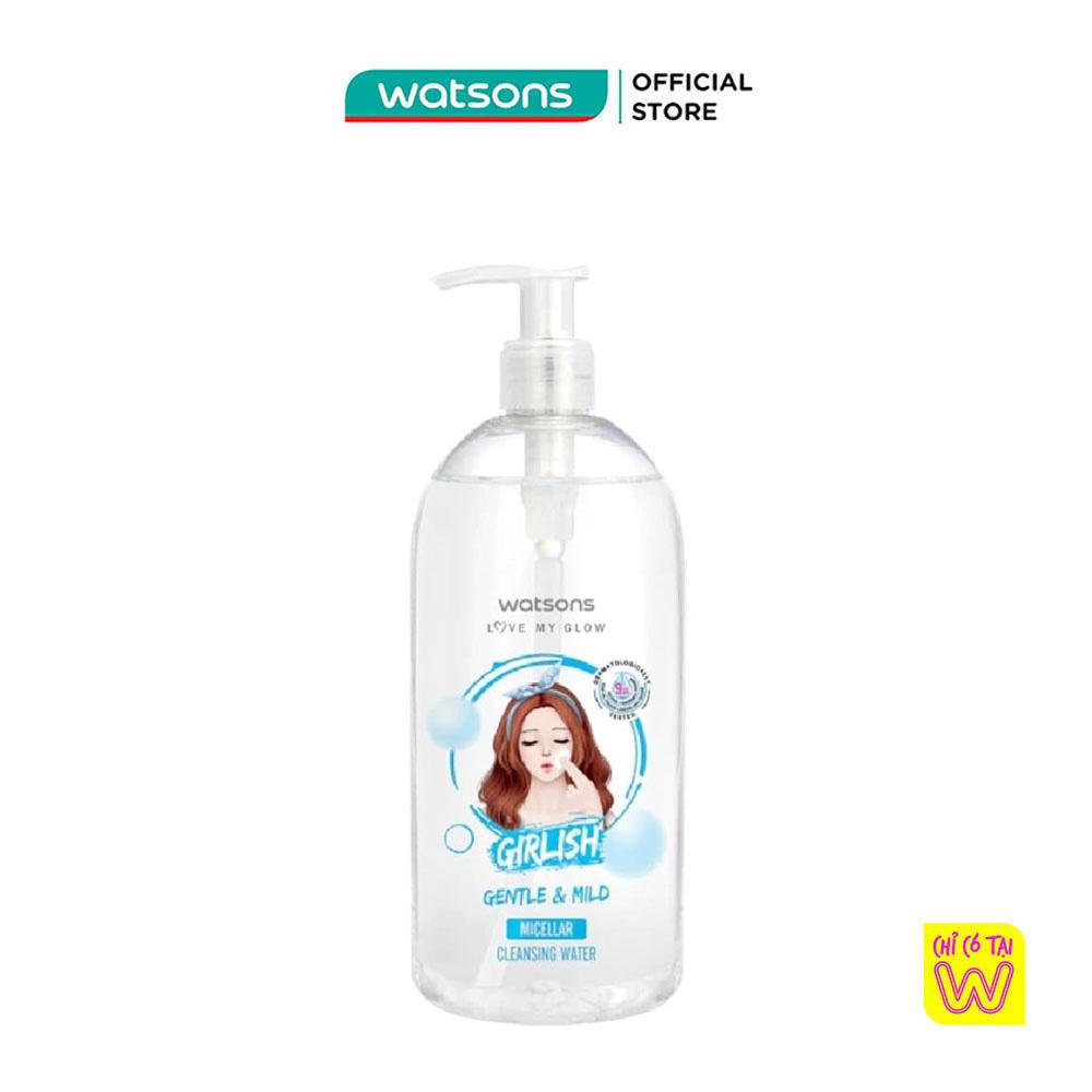 Nước Tẩy Trang Watsons Girlish Gentle &amp; Mild Micellar Dịu Nhẹ 485ml