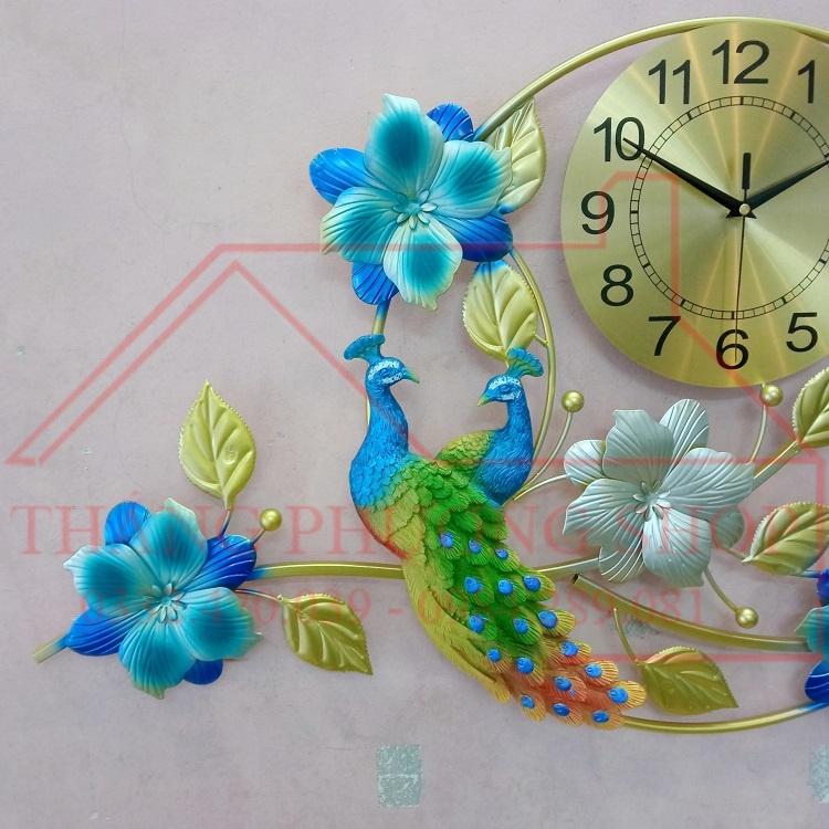 Đồng Hồ Treo Tường, Đồng Hồ Trang Trí Đôi Công Uyên Ương TP-083