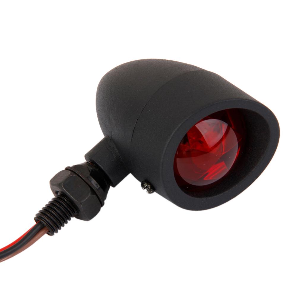 2x Motorcycle Turn Signals Mini   Blinker Red Indicator Lights Lamp