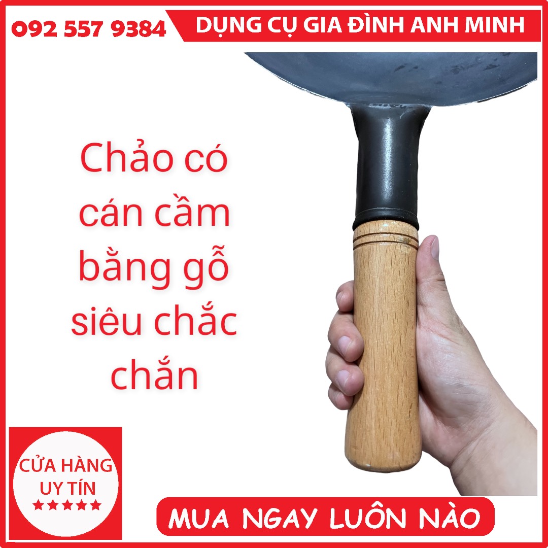 Chảo thép tay cầm cao cấp (chuyên dùng nhà hàng) 36cm  - chảo thép nhà hàng - chảo thép chuyên dụng - chảo thép chất lượng