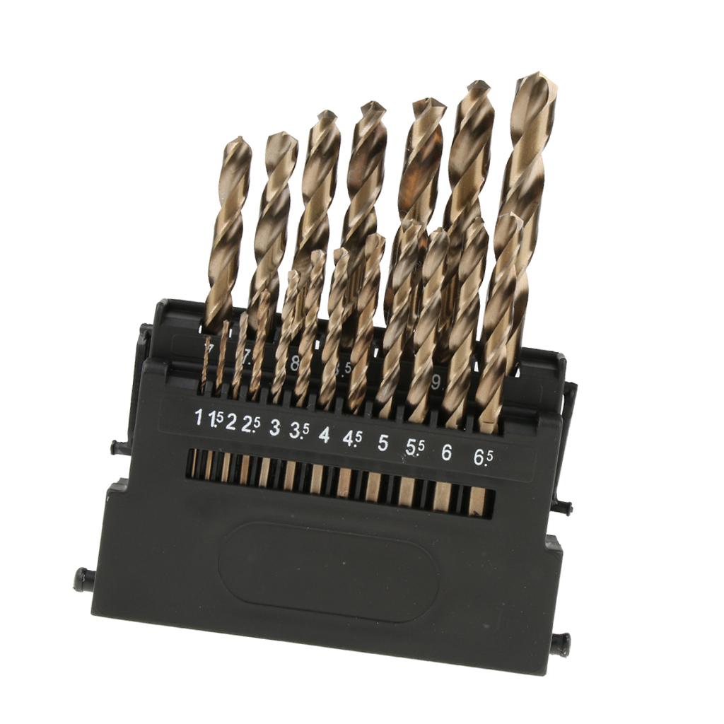 Bộ 19 M35 Cấp Cobalt 5% HSS Mũi Khoan Xoắn Bit Bộ Dụng Cụ Khoan